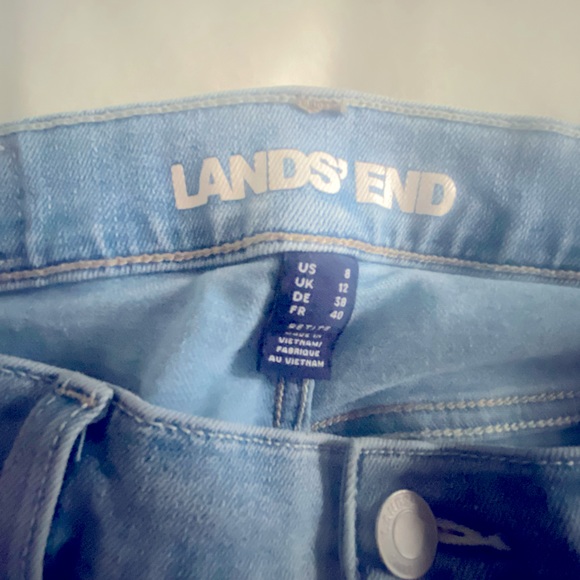2 pairs, LIKE NEW Land’s End Cropped Straight Leg High Rise Jeans, Blue … - Picture 4 of 7